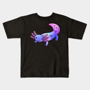 Cute Cosmic Axolotl in Space Kids T-Shirt